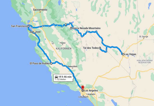 Route kalifornien entdecken